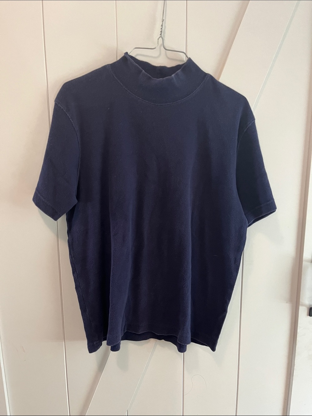 Basic Editions Navy Mock Neck Tee
